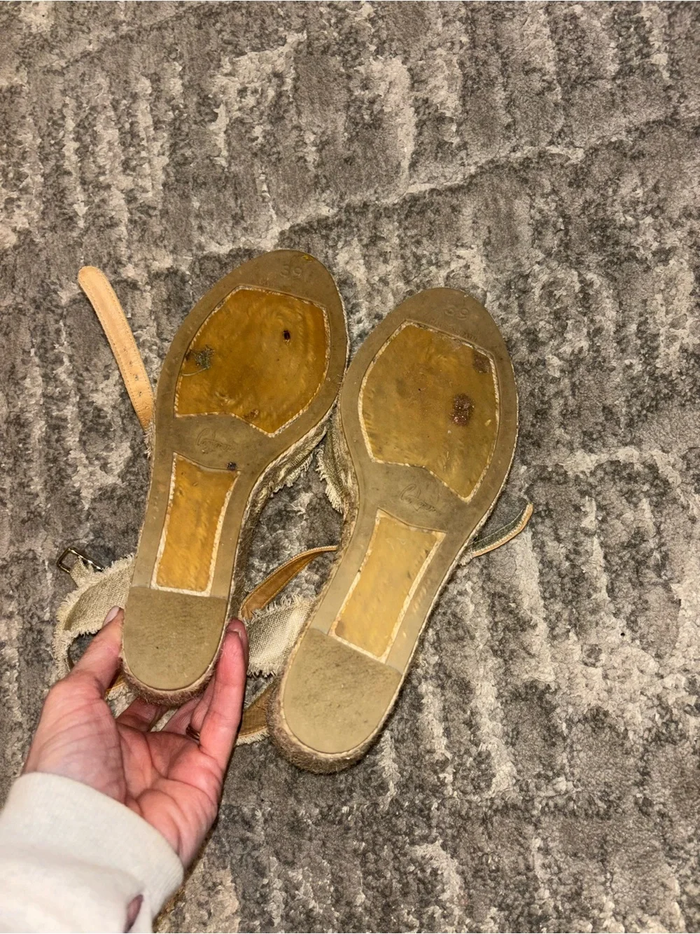 Castaner Bromelia Wedge Espadrille Sandals in light gold